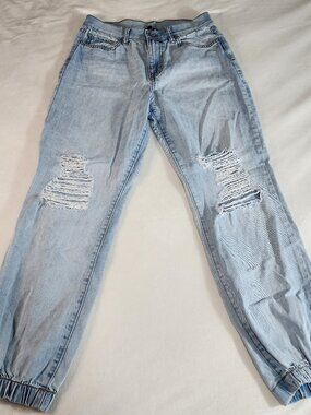 Rewash Distressed Denim Joggers Light Wash Ripped sizee 29/9